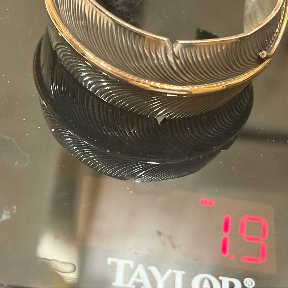C Charley Silver and Gold filled Feather Cuff Bracelet - Picture 10 of 10